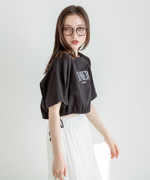 OLIVE des OLIVE(オリーブデオリーブ)の「裾リボンクロップドTシャツ 1031060430(Tシャツ/カットソー・レディース・ライム/オートミール/ブラック系その他/オフホワイト/ブラック・FREE)」の12枚目の写真