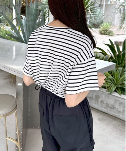 OLIVE des OLIVE(オリーブデオリーブ)の「裾リボンクロップドTシャツ 1031060430(Tシャツ/カットソー・レディース・ライム/オートミール/ブラック系その他/オフホワイト/ブラック・FREE)」の19枚目の写真