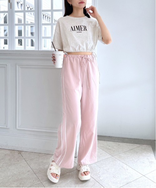 OLIVE des OLIVE(オリーブデオリーブ)の「裾リボンクロップドTシャツ 1031060430(Tシャツ/カットソー・レディース・ライム/オートミール/ブラック系その他/オフホワイト/ブラック・FREE)」の21枚目の写真