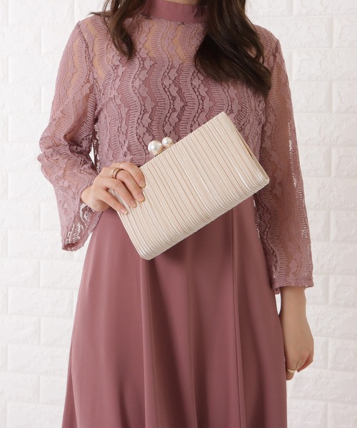 Lace Ladies(レースレディース)の「スクエア型パールがま口クラッチバッグ(クラッチバッグ・レディース・ブラック/アイボリー/ベージュ/ネイビー・FREE)」の17枚目の写真