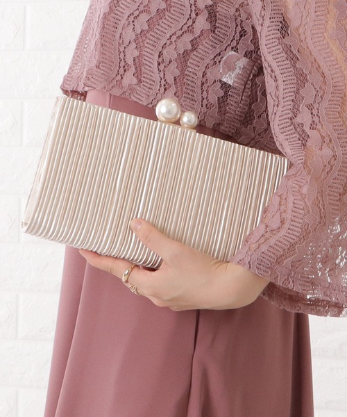 Lace Ladies(レースレディース)の「スクエア型パールがま口クラッチバッグ(クラッチバッグ・レディース・ブラック/アイボリー/ベージュ/ネイビー・FREE)」の18枚目の写真