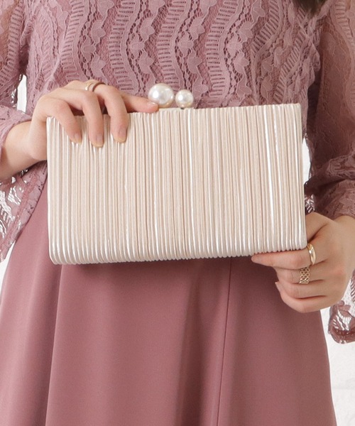 Lace Ladies(レースレディース)の「スクエア型パールがま口クラッチバッグ(クラッチバッグ・レディース・ブラック/アイボリー/ベージュ/ネイビー・FREE)」の21枚目の写真