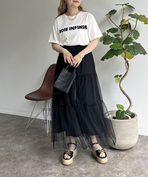 prose verse（プロズヴェール）の「チュールティアードスカート（スカート・レディース・ブラック・ﾌﾘ-）」の6枚目の写真