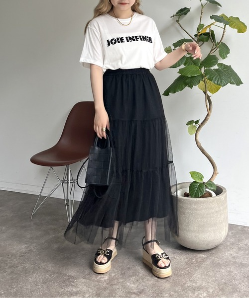 prose verse（プロズヴェール）の「チュールティアードスカート（スカート・レディース・ブラック・ﾌﾘ-）」の5枚目の写真