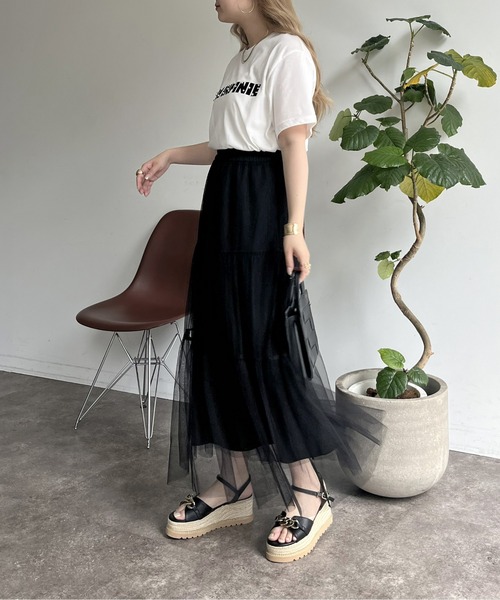 prose verse（プロズヴェール）の「チュールティアードスカート（スカート・レディース・ブラック・ﾌﾘ-）」の15枚目の写真