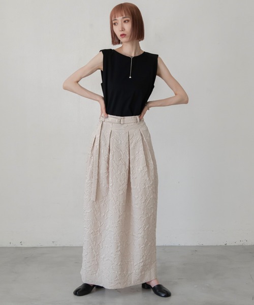 VACANCY(ヴァカンシー)の「フクレジャガードハイウエストスカート(スカート・レディース・グレイッシュベージュ/ブラック・SMALL/MEDIUM)」の16枚目の写真