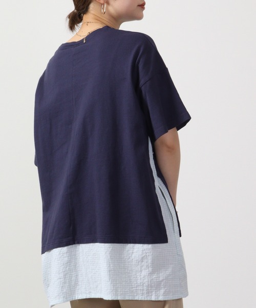 EMAGO カラフル葉っぱの切り替えチュニック 半袖（チュニック）｜Emago（イマゴ）