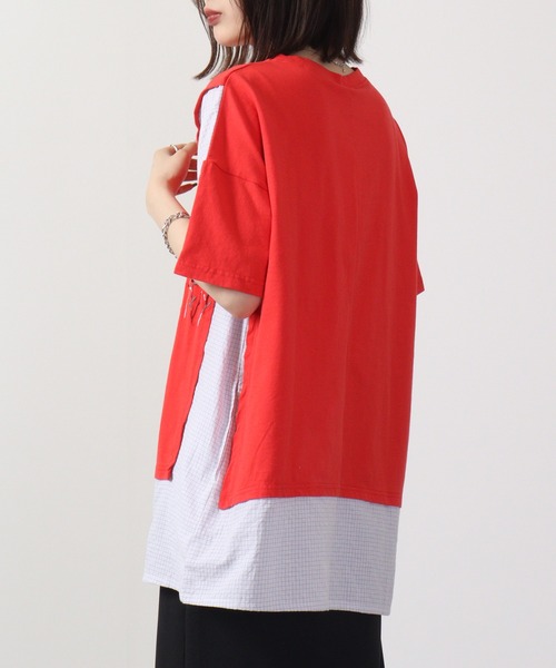 EMAGO カラフル葉っぱの切り替えチュニック 半袖（チュニック）｜Emago（イマゴ）