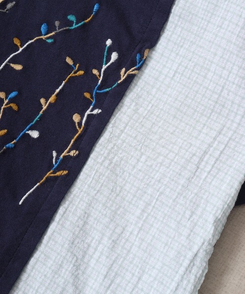 EMAGO カラフル葉っぱの切り替えチュニック 半袖（チュニック）｜Emago（イマゴ）