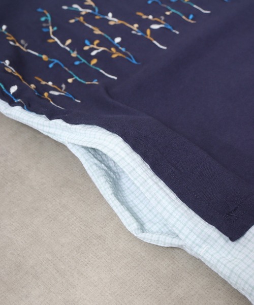 EMAGO カラフル葉っぱの切り替えチュニック 半袖（チュニック）｜Emago（イマゴ）