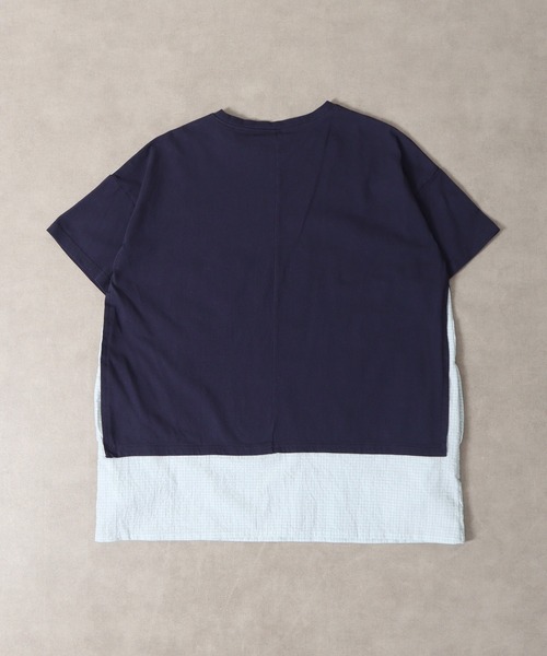 EMAGO カラフル葉っぱの切り替えチュニック 半袖（チュニック）｜Emago（イマゴ）