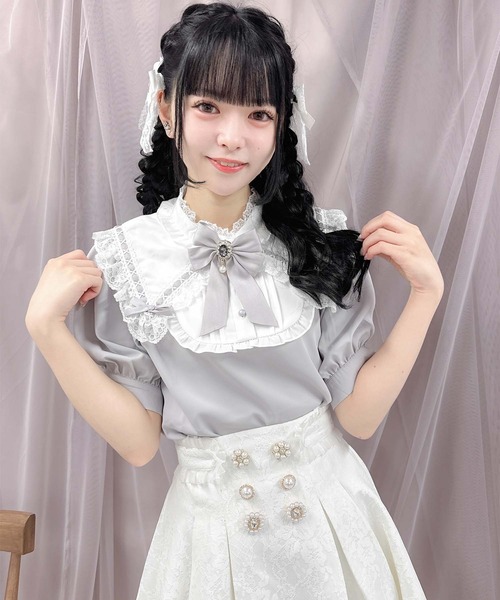 ROJITA(ロジータ)の「ボリューム三角衿ブラウス(シャツ/ブラウス・レディース・ブラック/ホワイト/パープル・FREE)」の18枚目の写真