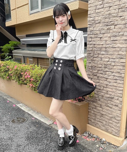 ROJITA(ロジータ)の「ボリューム三角衿ブラウス(シャツ/ブラウス・レディース・ブラック/ホワイト/パープル・FREE)」の13枚目の写真