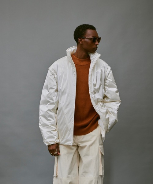 soerte（ソエルテ）の「2way metallic volume puff jacket/2wayメタリックボリュームパフジャケット（ダウンジャケット/コート・メンズ・シルバー/ブラック/ホワイト・1/2/3）」の9枚目の写真