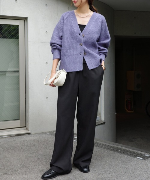 セール】片畦編み長袖ニットカーディガン（カーディガン/ボレロ