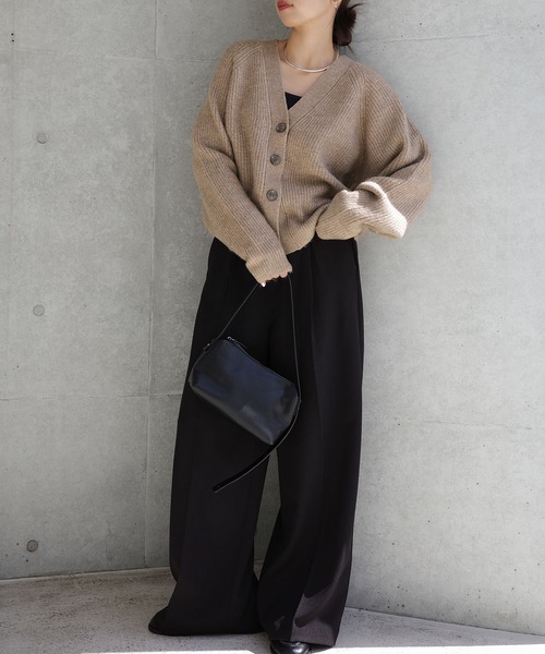 セール】片畦編み長袖ニットカーディガン（カーディガン/ボレロ