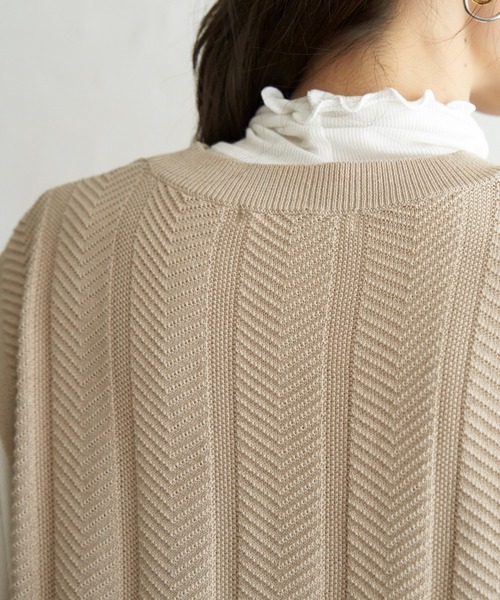 ikka（イッカ）の「サイドリボンニットベスト（ベスト・レディース・ネイビー/ベージュ/チャコールグレー/オレンジ・L/S/M）」の18枚目の写真