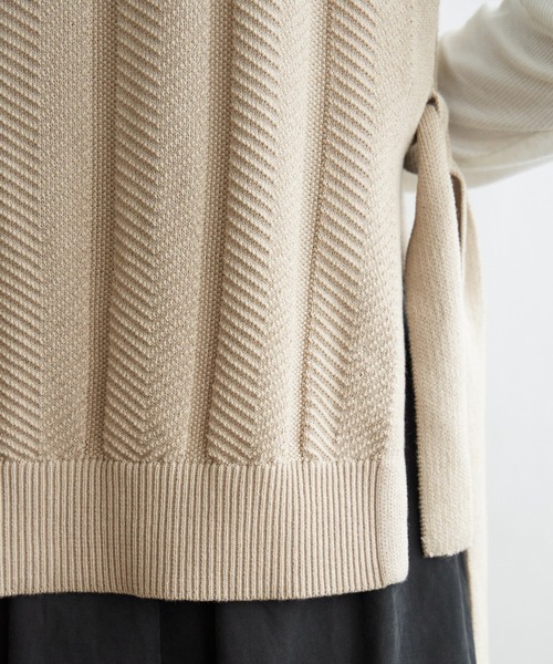 ikka（イッカ）の「サイドリボンニットベスト（ベスト・レディース・ネイビー/ベージュ/チャコールグレー/オレンジ・L/S/M）」の20枚目の写真