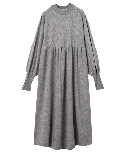 GeeRA（ジーラ）の「フィット＆フレアーニットワンピース（ワンピース・レディース・ブラック/モカ/杢グレー・MEDIUM/LARGE）」の9枚目の写真