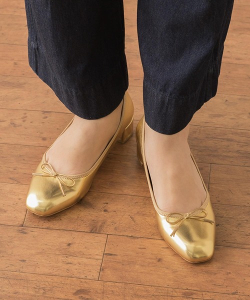 URBAN RESEARCH Sonny Label（アーバンリサーチサニーレーベル）の「メタリックヒールバレエシューズ（バレエシューズ・レディース・ゴールド/ブラック/シルバー・36/37/38）」の4枚目の写真