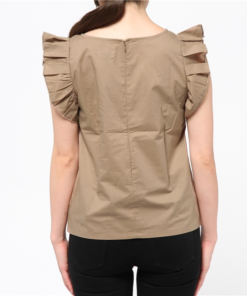 Sheta（シータ）の「肩フリルノースリーブブラウス（シャツ/ブラウス・レディース・ベージュ/オフホワイト・FREE）」の5枚目の写真