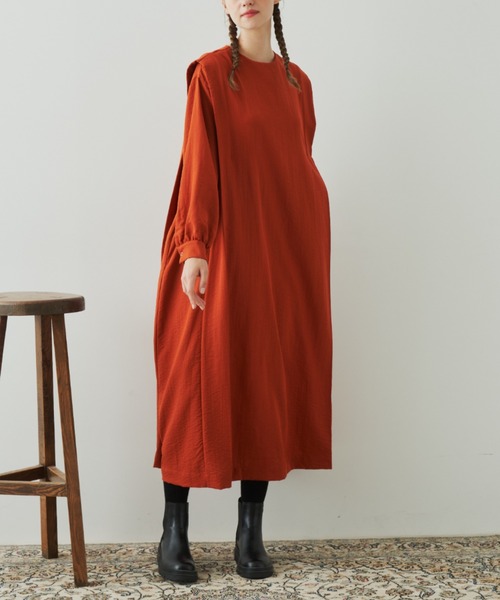 EDIT Gris(エディットグリ)の「Aラインショルダータックワンピース(ワンピース・レディース・オレンジ/ドット/ブラック・FREE)」の17枚目の写真