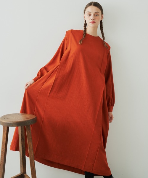 EDIT Gris(エディットグリ)の「Aラインショルダータックワンピース(ワンピース・レディース・オレンジ/ドット/ブラック・FREE)」の16枚目の写真