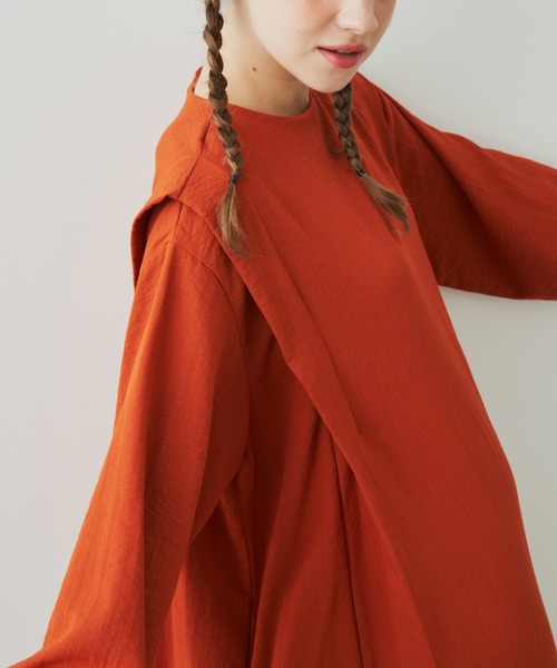 EDIT Gris(エディットグリ)の「Aラインショルダータックワンピース(ワンピース・レディース・オレンジ/ドット/ブラック・FREE)」の19枚目の写真