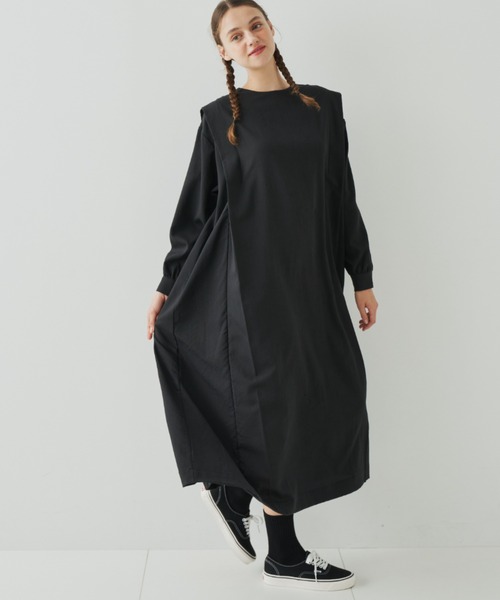 EDIT Gris(エディットグリ)の「Aラインショルダータックワンピース(ワンピース・レディース・オレンジ/ドット/ブラック・FREE)」の11枚目の写真