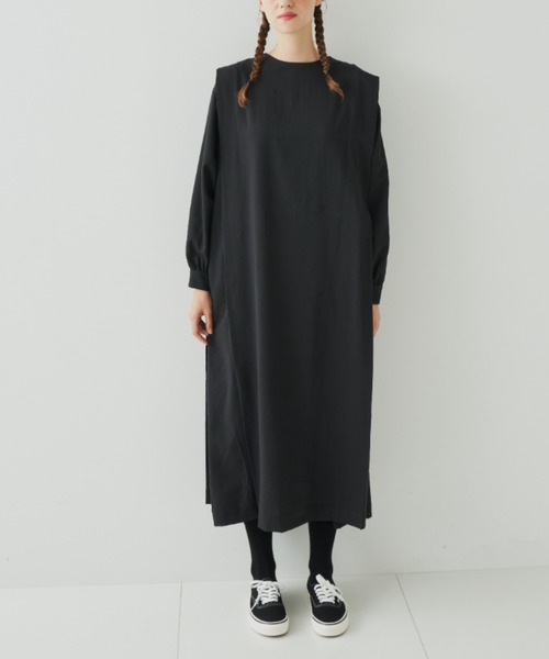 EDIT Gris(エディットグリ)の「Aラインショルダータックワンピース(ワンピース・レディース・オレンジ/ドット/ブラック・FREE)」の13枚目の写真