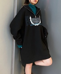 カレッジハイネックハーフZIP
