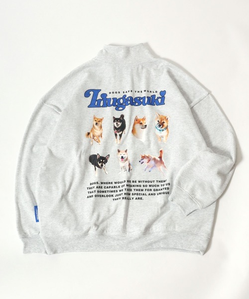 Salong hameu（サロン ハミュー）の「「別注」 柴犬紹介メニューフォトバックプリント ハーフジップスウェット長袖プルオーバー（裏起毛）/メンズ レディース/犬モチーフ/犬グッズ（スウェット・レディース・グレー系その他/ブラック系その他/ロイヤルブルー/ホワイト系その他/ホワイト/ブラック/アッシュグレー/ブルー・L/M/XL）」の16枚目の写真