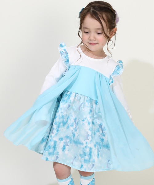 Disney（ディズニー）の「ディズニー プリンセス/ワンピース8724K（ワンピース・キッズ・その他22/その他29/その他21/ネイビー/ライトグリーン系1/ピンク/ライトブルー/イエロー/レッド/イエロー×グリーン・120cm/130cm/100cm/110cm/90cm）」の3枚目の写真