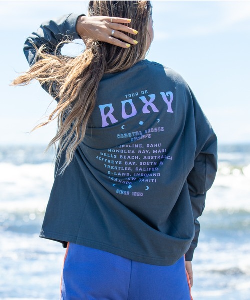 ROXY(ロキシー)の「【ZOZO別注アイテム】TOUR DE ROXY L/S TE/ロキシーバックプリント長袖ロンT(Tシャツ/カットソー・レディース・グリーン/ホワイト/ブラック・FREE)」の3枚目の写真