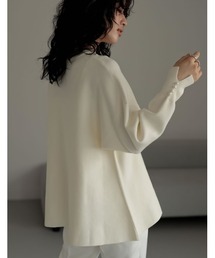 Re:EDIT | [2023A/W PRE ORDER]ミラノリブ袖パールフレアニットプルオーバー(ニット/セーター)