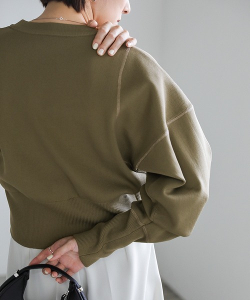 select MOCA（セレクトモカ）の「スポンディッシュスウェットライクニット（ニット/セーター・レディース・ホワイト/ブラック/グレイッシュベージュ・FREE）」の21枚目の写真