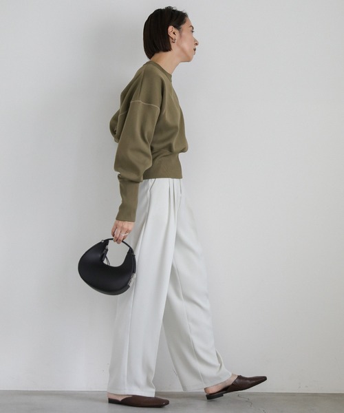 select MOCA（セレクトモカ）の「スポンディッシュスウェットライクニット（ニット/セーター・レディース・ホワイト/ブラック/グレイッシュベージュ・FREE）」の18枚目の写真