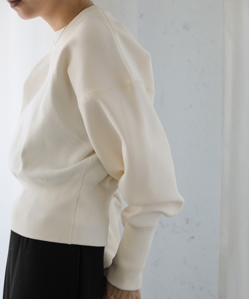 select MOCA（セレクトモカ）の「スポンディッシュスウェットライクニット（ニット/セーター・レディース・ホワイト/ブラック/グレイッシュベージュ・FREE）」の10枚目の写真