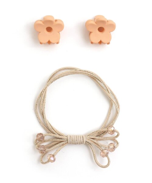 apres les cours(アプレレクール)の「お花ミニクリップ・リボンヘアゴムセット(ヘアゴム・キッズ・ピンク/アイボリー・FREE)」の5枚目の写真