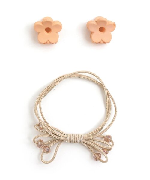 apres les cours(アプレレクール)の「お花ミニクリップ・リボンヘアゴムセット(ヘアゴム・キッズ・ピンク/アイボリー・FREE)」の7枚目の写真