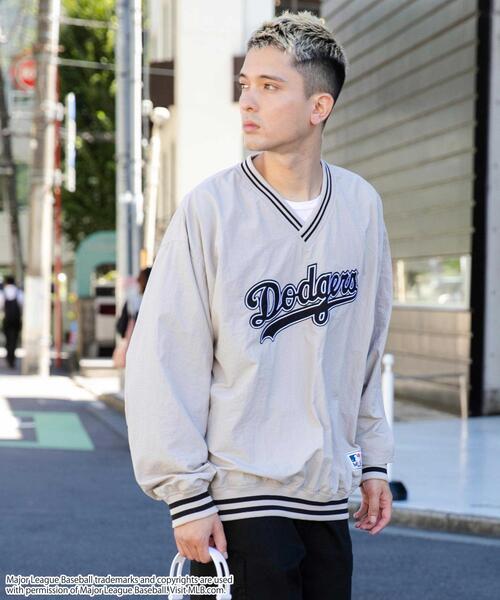 MLB（メジャーリーグベースボール）の「∴WEGO/別注MLBナイロンプルオーバー（ジャージ・メンズ・ブラック/ライトグレー/ダークグレー・MEDIUM/LARGE）」の15枚目の写真