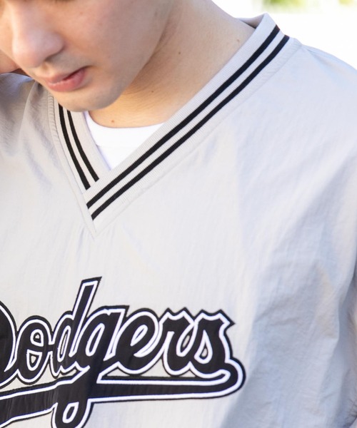 MLB（メジャーリーグベースボール）の「∴WEGO/別注MLBナイロンプルオーバー（ジャージ・メンズ・ブラック/ライトグレー/ダークグレー・MEDIUM/LARGE）」の7枚目の写真