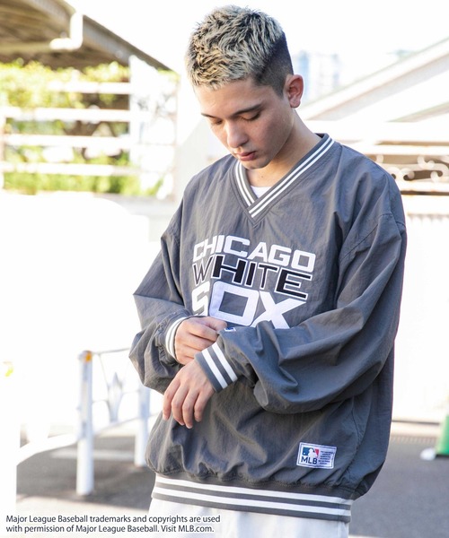 MLB（メジャーリーグベースボール）の「∴WEGO/別注MLBナイロンプルオーバー（ジャージ・メンズ・ブラック/ライトグレー/ダークグレー・MEDIUM/LARGE）」の18枚目の写真