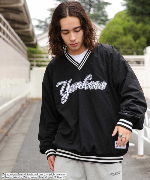 MLB（メジャーリーグベースボール）の「∴WEGO/別注MLBナイロンプルオーバー（ジャージ・メンズ・ブラック/ライトグレー/ダークグレー・MEDIUM/LARGE）」の11枚目の写真