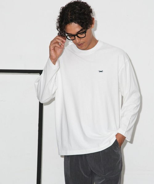 PENNEYS(ぺニーズ)の「「Penney's別注」ワンポイントTシャツロンT(Tシャツ/カットソー・メンズ・モカ/スミクロ/ホワイト・S/L/M)」の2枚目の写真