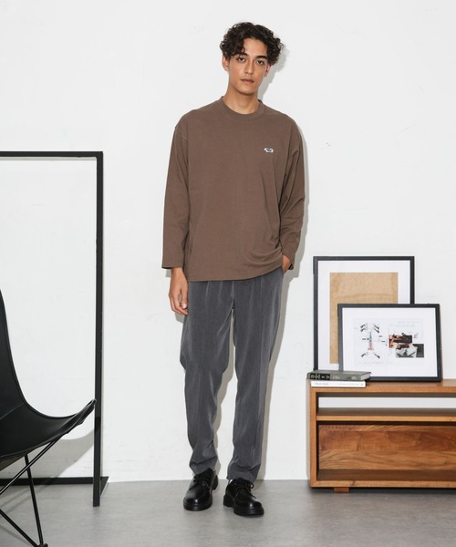 PENNEYS(ぺニーズ)の「「Penney's別注」ワンポイントTシャツロンT(Tシャツ/カットソー・メンズ・モカ/スミクロ/ホワイト・S/L/M)」の10枚目の写真