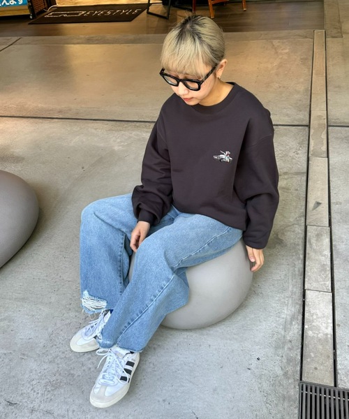 CIAOPANIC TYPY（チャオパニックティピー）の「【ユニセックス】ワンポイント刺繍裏毛スウェット（スウェット・メンズ・ライトグレー/アイボリー/チャコールグレー/ブラック/ネイビー/オフホワイト・MEDIUM/LARGE）」の17枚目の写真