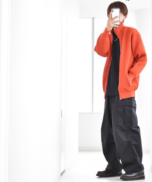 Anytime Songs（エニータイムソングス）の「畦編みドライバーズニット（ニット/セーター・メンズ・オレンジ/ブラウン/ライトベージュ/ブラック/グリーン・LARGE/MEDIUM/X-LARGE）」の14枚目の写真