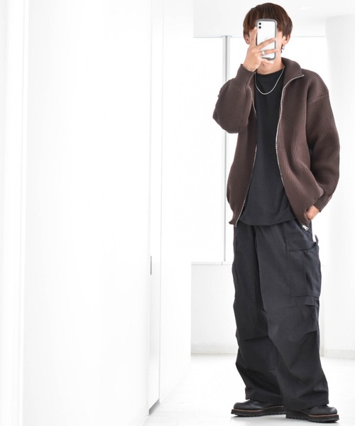 Anytime Songs（エニータイムソングス）の「畦編みドライバーズニット（ニット/セーター・メンズ・オレンジ/ブラウン/ライトベージュ/ブラック/グリーン・LARGE/MEDIUM/X-LARGE）」の7枚目の写真