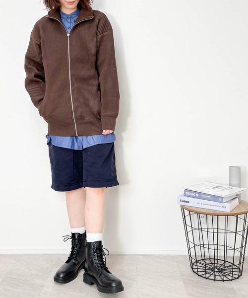 Anytime Songs（エニータイムソングス）の「畦編みドライバーズニット（ニット/セーター・メンズ・オレンジ/ブラウン/ライトベージュ/ブラック/グリーン・LARGE/MEDIUM/X-LARGE）」の8枚目の写真